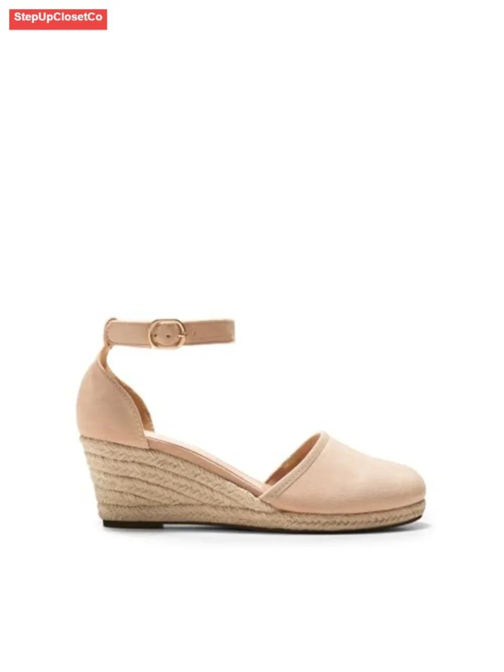 Closed Toe Espadrilles Platform Wedge Sandals with Ankle Strap